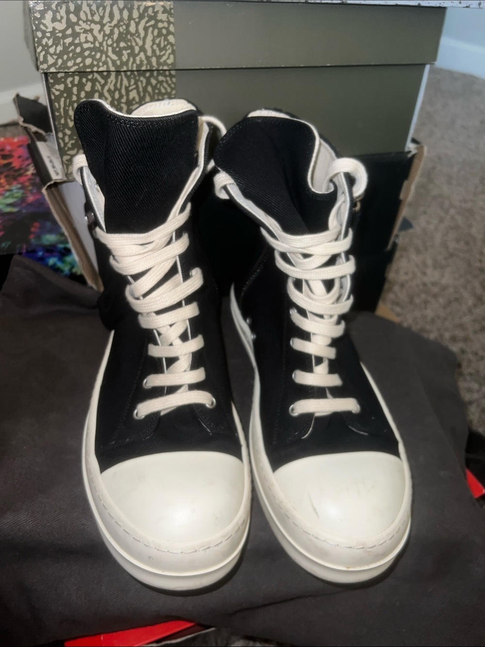 Rick Owens Dark Shadow Black and White Boots Unisex